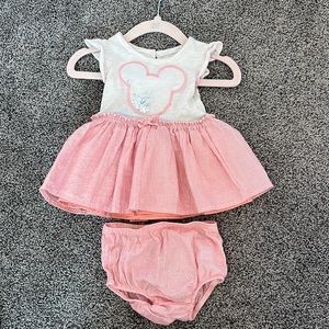 Disney Mickey dress girls with bloomers baby 0-3 months nwot